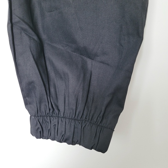 Y2K Black Track Pants Goth Punk Silver Zippers Elastic Waist High Ris Size Large - Picture 6 of 15